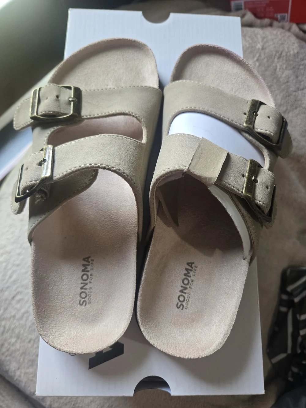 Sonoma Kids Olive Green Double-Buckle Slide Sandals
